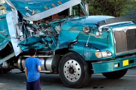 smashed big truck
